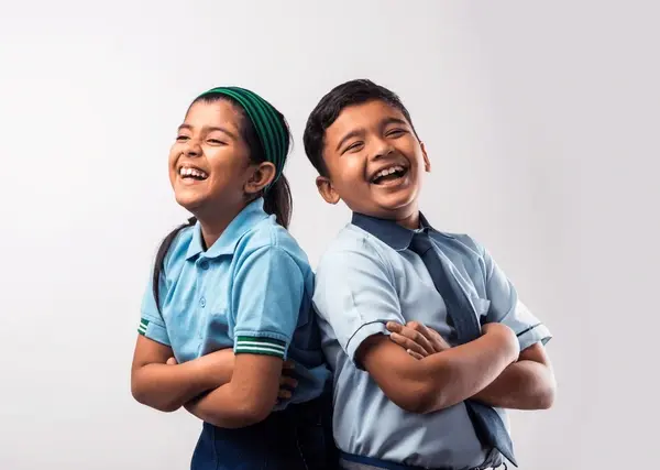 happy student in school photoshoot